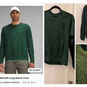 lululemon athletica Warmth Long Sleeve Crew Green And Black